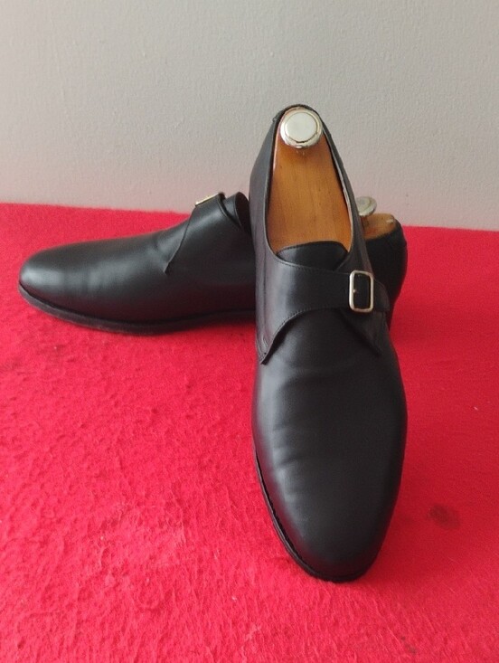 Men\'s Black Single Monk Strap Leather Dress Shoes main image 5